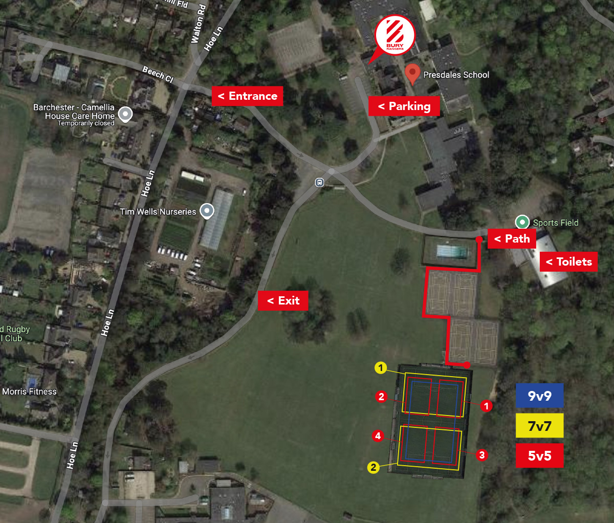 Presdales School 3G map